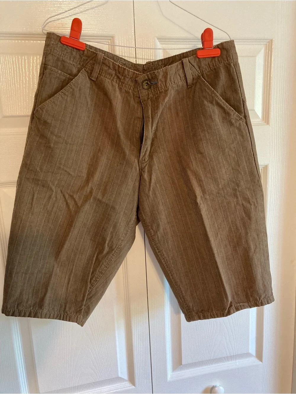 Silver Tab Men's Brown Pinstripe Chino Shorts